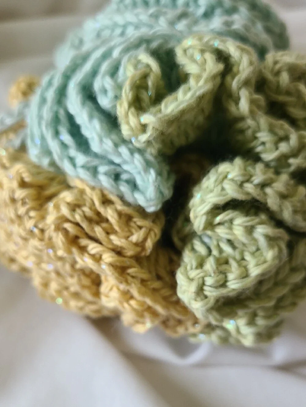 Handmade Crochet Exfoliating Bath Pouf By Grey Dove Creations NWOT